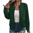 thumbnail image 1 of Htigea Womens Coats Full Zip Up Open Front Jackets Solid Color Basic Tops Army Green,S, 1 of 8