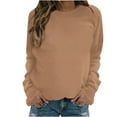 thumbnail image 1 of Htigea Womens Crew Neck Sweatshirt Raglan Long Sleeve Tops Casual Loose Fit Pullover Fall Clothes Khaki S, 1 of 4