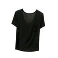 thumbnail image 1 of Htigea Womens Crewneck T Shirts Summer Short Sleeve Tops Soft Comfortable Casual Basic Tees Black XXXL, 1 of 6