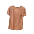 thumbnail image 1 of Htigea Womens Crewneck T Shirts Summer Short Sleeve Tops Soft Comfortable Casual Basic Tees Khaki M, 1 of 6