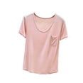 thumbnail image 1 of Htigea Womens Crewneck T Shirts Summer Short Sleeve Tops Soft Comfortable Casual Basic Tees Pink L, 1 of 6