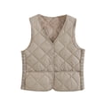 thumbnail image 1 of Htigea Womens Fleece Lined Vest Sleeveless Quilted Jackets Lightweight Winter Warm Vests with Pockets Gray L, 1 of 3
