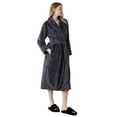 thumbnail image 1 of Htigea Womens Fleece Robes Soft Comfy Long Bathrobe Spa Shower Wrap Robe for Ladies Belted Warm Housecoat with Pocket Gray,XL, 1 of 3