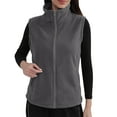 thumbnail image 1 of Htigea Womens Fleece Sleeveless Jackets Full Zip Stand Collar Vest Soft Comfy Winter Warm Coats with Pockets Dark Gray M, 1 of 8
