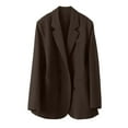 thumbnail image 1 of Htigea Womens Formal Blazers Open Front Long Sleeve Work Office Suit Jackets Fashion Outdoor Business Cardigans Coffee,L, 1 of 6