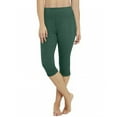 thumbnail image 1 of Htigea Womens High Waisted Capris Solid Summer Yoga Leggings Stretchy Gym Workout Capri Pant Lightweight Outdoor Cycling Pants Holiday Exclusive Green L, 1 of 8
