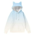 thumbnail image 1 of Htigea Womens Hoodies Cute Ears Hooded Sweatshirts Preppy Long Sleeve Pullover Casual Loose Fit Tops with Kangaroo Pocket Light Blue M, 1 of 5