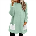 thumbnail image 1 of Htigea Womens Oversized Sherpa Pullover Tops Fuzzy Fleece Sweatshirt Soft Cozy Winter Sweatshirts with Pockets Green XL, 1 of 6