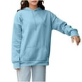 thumbnail image 1 of Htigea Womens Plus Size Fleece Hoodies Casual Loose Pullover Sweatshirts Winter Long Sleeve Hooded Tops with Pocket Sky Blue M, 1 of 8