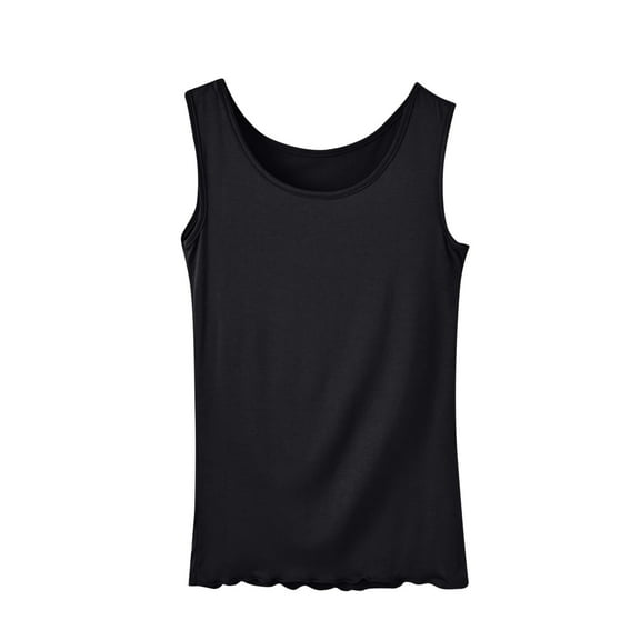 Htigea Womens Plus Size Tank Tops Casual Loose Camisole Sleeveless Crewneck Undershirts Basic Summer Tanks Soft Lounge Sleep Shirt Black XXL