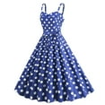 thumbnail image 1 of Htigea Womens Polka Dot A-Line Dress Vintage Cocktail Party Swing Dresses Summer Sleeveless Elastic Open Back Sundress Blue,M, 1 of 4