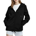 thumbnail image 1 of Htigea Womens Rain Jackets Waterproof Outdoor Hiking Athletic Jacket Lightweight Travel Windbreaker Outerwear with Hood and Pockets Black M, 1 of 9