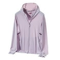 thumbnail image 1 of Htigea Womens Rash Guard Hoodies UPF 50+ Sun Protection Thumb Holes Jackets Casual Loose Fit Coats with Zipper Pockets Purple,XL, 1 of 3
