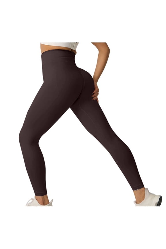 Womens Seamless Yoga Pants Stretchy High Waisted Butt Lifting Leggings Solid Running Workout Fitness Tights Basic Skinny Bottoms Wine,S
