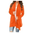 thumbnail image 1 of Htigea Womens Shawl Cardigans Open Front Long Sleeve Draped Cardigan Solid Color Casual Outwear Orange L, 1 of 6