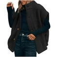 thumbnail image 1 of Htigea Womens Sherpa Fleece Vest Oversized Warm Button Down Vest Casual Sleeveless Jacket with Pockets Black XXL, 1 of 7
