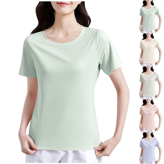 Htigea Womens Short Sleeve Crewneck Sweater Summer Tops Casual Loose Knit Lightweight Basic Pullover Shirts Yellow,XL