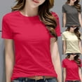thumbnail image 1 of Htigea Womens Short Sleeve Tops Summer T Shirts Round Neck Causal Fashion Basic Tee Dark Gray,S, 1 of 5