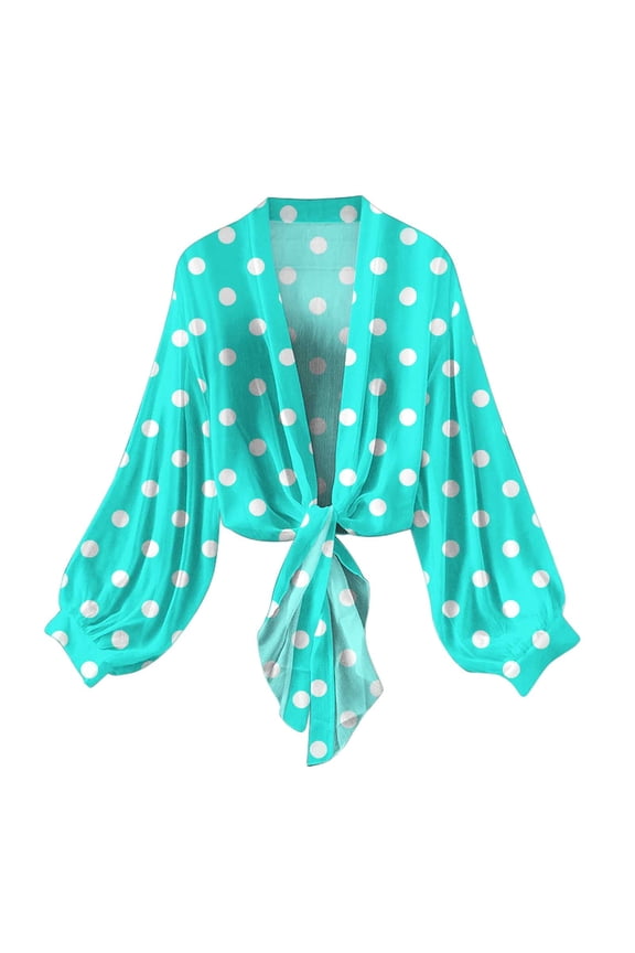Womens Shrugs Long Sleeve Tie Open Front Cardigan Lightweight Summer Bolero Shrug Top Green M