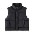 thumbnail image 1 of Htigea Womens Stand Collar Vest Fall Winter Sleeveless Jacket Zip Up Padded Vests Coats with Pockets Black M, 1 of 5