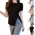 thumbnail image 1 of Htigea Womens Summer 2025 V Neck Casual Tunic Tops Spring Fashion Basic Trendy Outfits Gray,2XL, 1 of 4