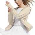 thumbnail image 1 of Htigea Womens Sun Protection Hoodie Lightweight Long Sleeve Jacket Zip Up Hooded Coat Breathable Hiking Outdoor Tops Beige XXXL, 1 of 8
