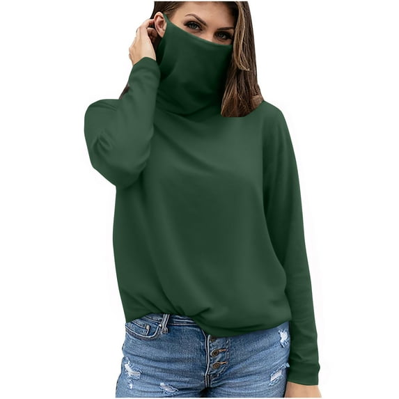 Htigea Womens Sun Protection Shirts UPF 50+ SPF UV Long Sleeve Rash Guard Hiking T-Shirts with Face Mask Quick Dry Running Athletic Tops Army Green,XL
