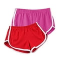 thumbnail image 1 of Htigea Womens Sweat Shorts pack of 2 Summer Elastic Waist Yoga Shorts Casual Loose Fit Sport Short Pants Lightweight Running Athletic Shorts Today Sales Hot Pink,L, 1 of 2