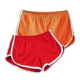 thumbnail image 1 of Htigea Womens Sweat Shorts pack of 2 Summer Elastic Waist Yoga Shorts Casual Loose Fit Sport Short Pants Lightweight Running Athletic Shorts Today Sales Orange,S, 1 of 2