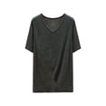 thumbnail image 1 of Htigea Womens V Neck T Shirts Soft Short Sleeve Tops Casual Loose Fit Summer Basic Tees Gray XXXXL, 1 of 5