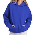 thumbnail image 1 of Htigea Womens Y2K Hoodies Casual Loose Fit Hooded Sweatshirts Fleece Long Sleeve Winter Sweatshirt Tops with Pockets Blue 2XL, 1 of 3