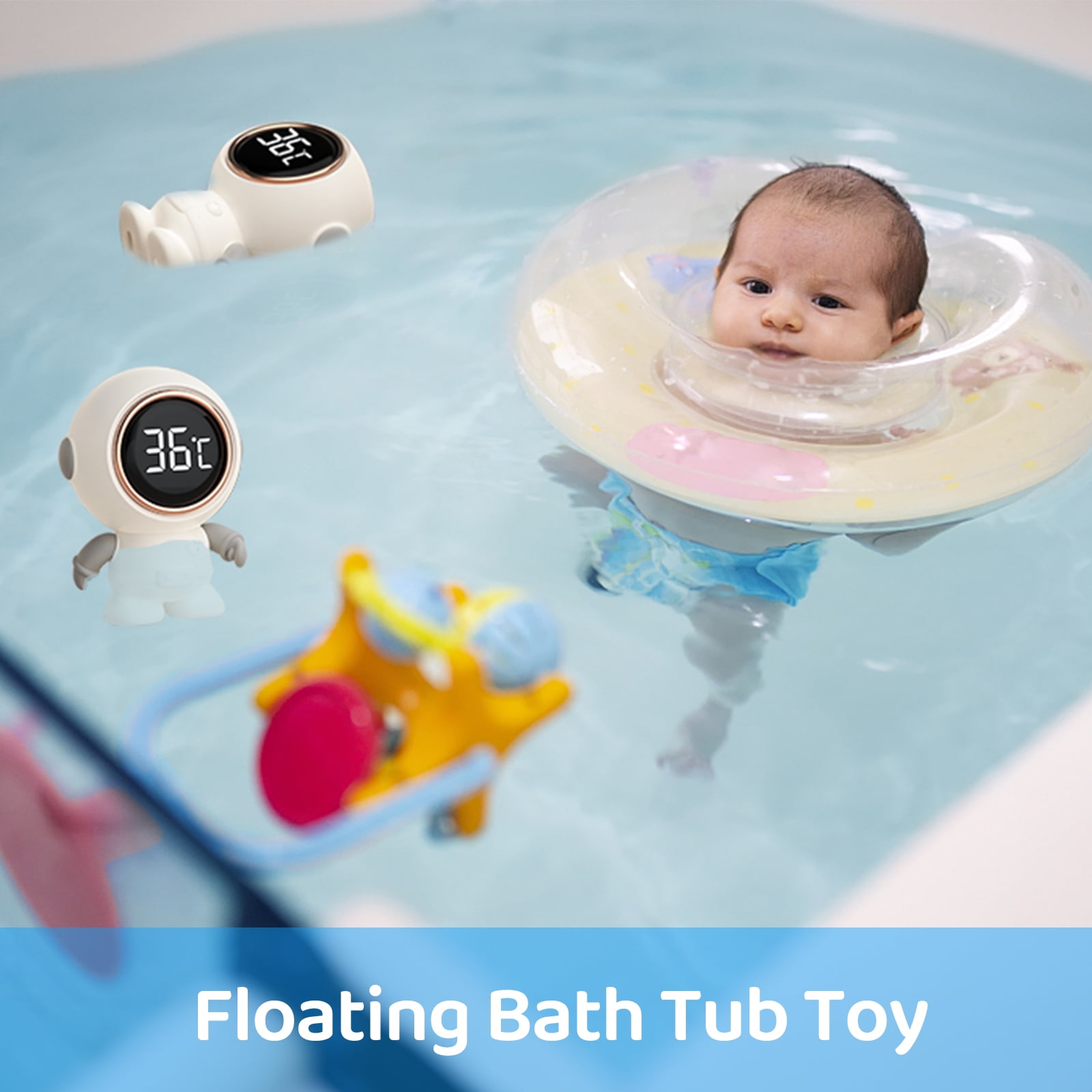 Htovila Baby Bath Thermograph Toy IP65 Waterproof Astronaut Water