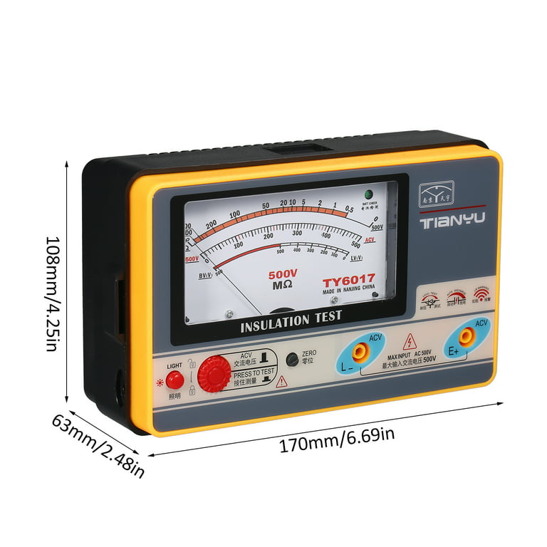 Htovila Insulation Resistance Meter Digital Ohmmeter Handheld Insulation  Tester Megameter 0-1000MΩ 500V High Accuracy Megohmmeter Insulation  Measurement Instrument 
