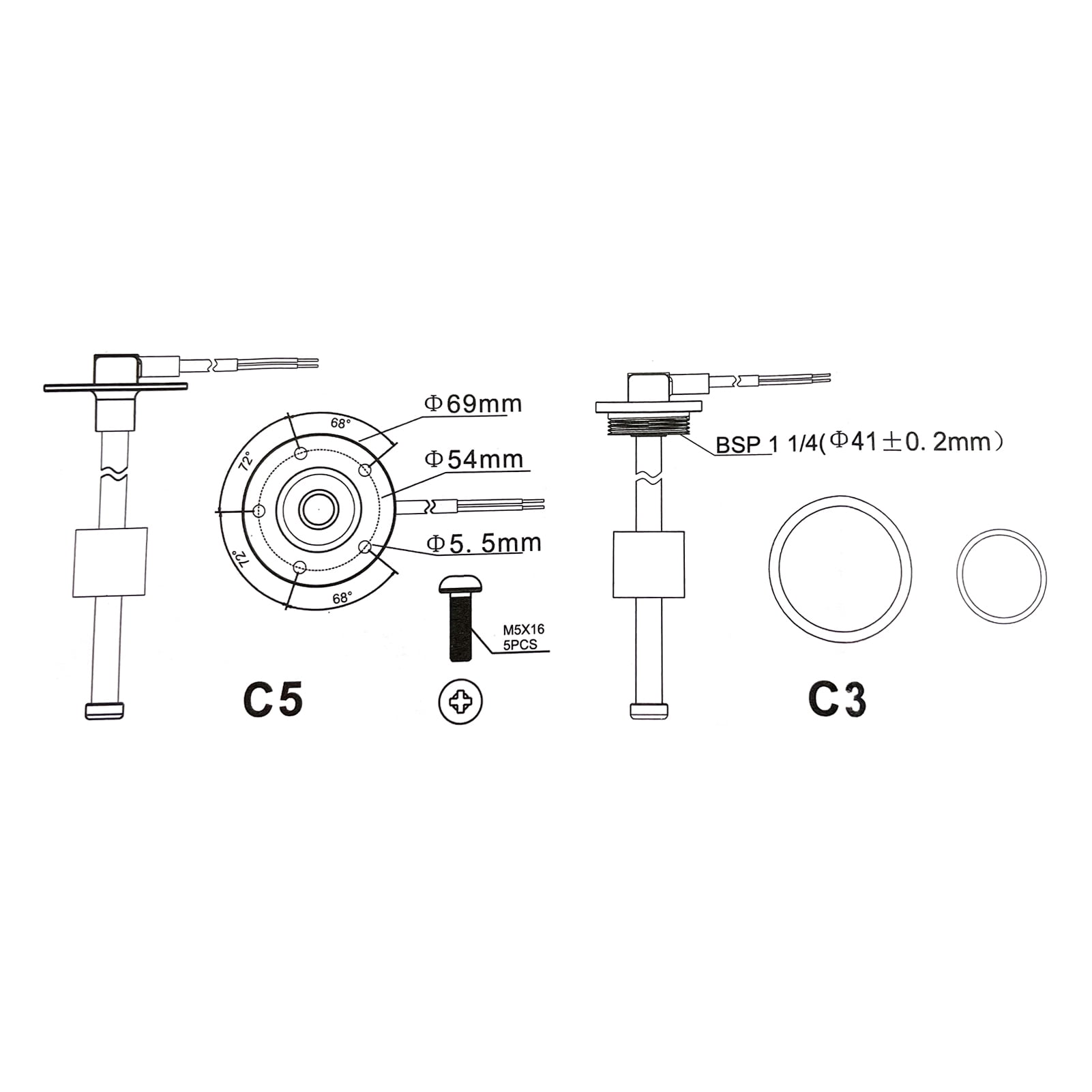 Htovila Marine Fuel Sending Unit Boat Fuel Sender,Fuel Water Level