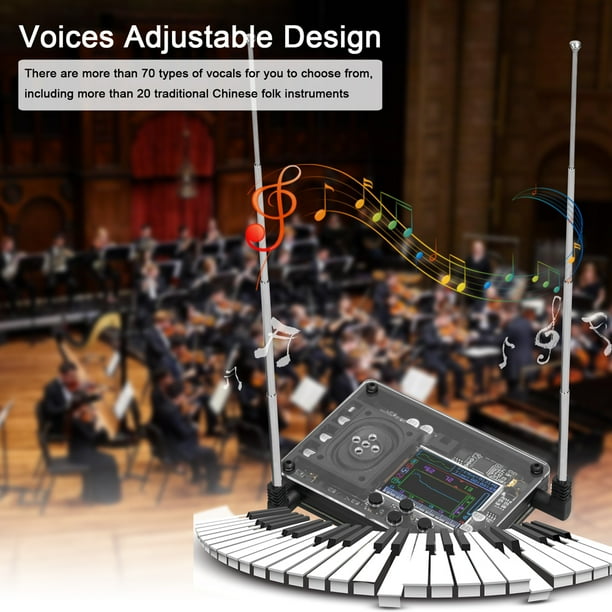 Htovila Musical instrument Display Audio Theremin Screen Theremin Type C Voices Adjustable with Musical Voices Adjustable Theremin Musical with Color