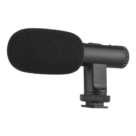 Htovila Portable Stereo Microphone Video Recording Mic 3.5mm TRS Plug Built-in Rechargeable Battery for DSLR Cameras Camcorder