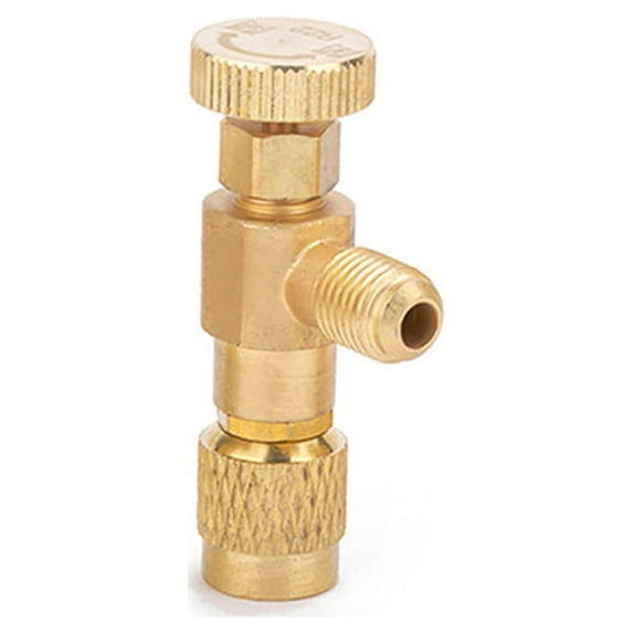 Htovila R22 Refrigerant Charging Valve 1/4 Inches - 1/4 Inches Copper Control Valves Copper and Fluorine Safety Valve