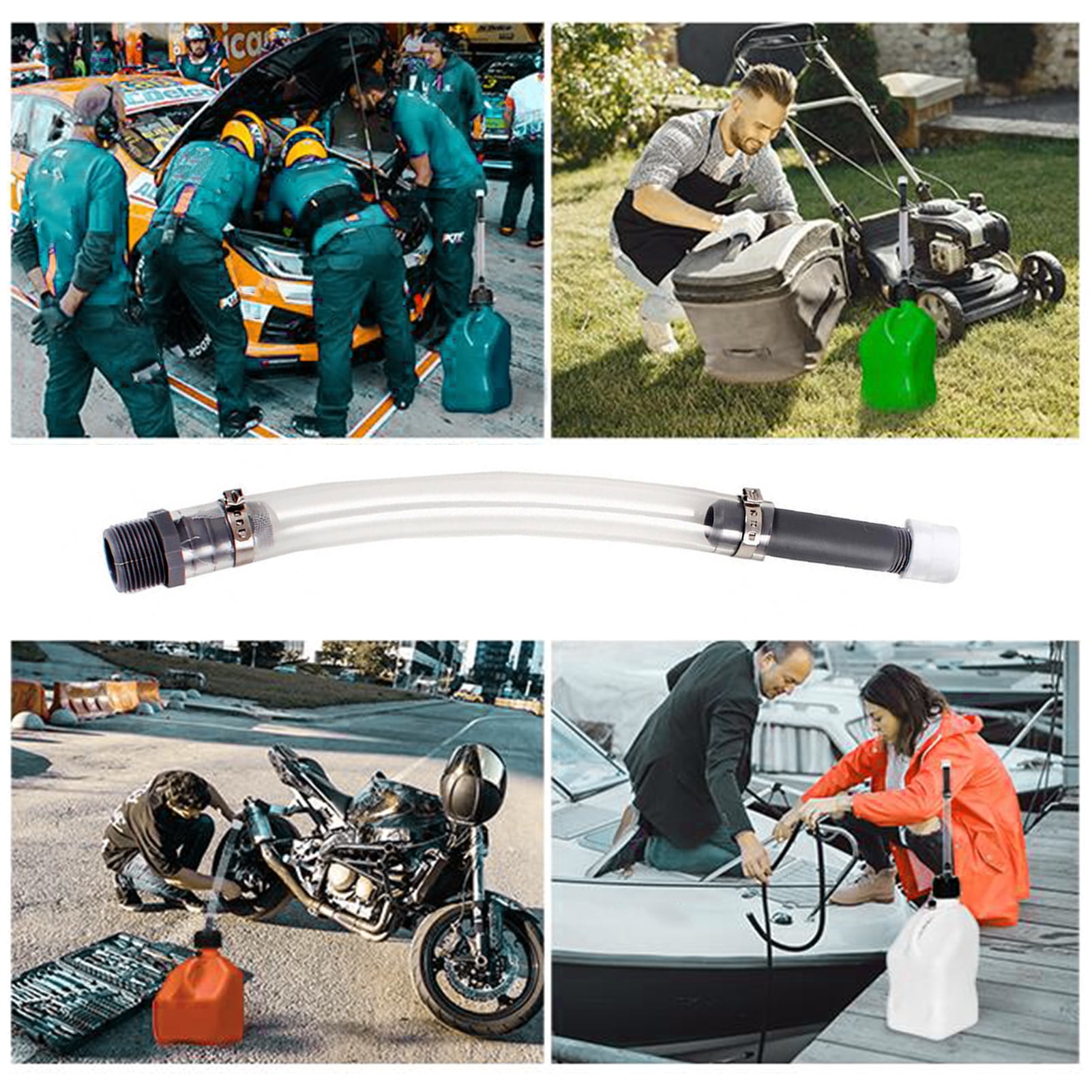 Htovila Racing Fuel Filler Jug Hose, Flexible Racing Fuel Jug Hose with Hose Bender for Racing