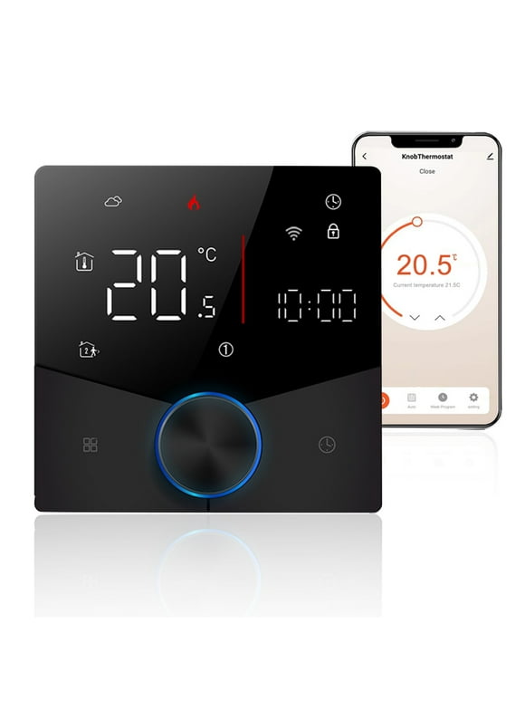 Htovila Thermostat,WiFi Voice Weekly Knob Dimmable Color Compatible Tmall Heati Smart Knob Smart WiFi Room Indoor Smart mewmewcat MIZUH WiFi Room