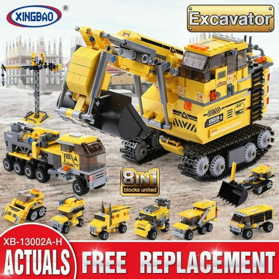 Htovila XINGBAO 13002 Excavator 8 in 1 Building Block with Box