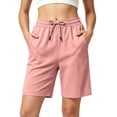 thumbnail image 1 of Htrmlpk Athletic Running Shorts for Women's Elastic Waist Straight-Leg Shorts Drawstring Outdoor Work Shorts Jogging Walkshort Pocket, 1 of 7