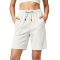thumbnail image 1 of Htrmlpk Athletic Running Shorts for Women's Elastic Waist Straight-Leg Shorts Drawstring Outdoor Work Shorts Jogging Walkshort Pocket, 1 of 7