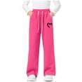 thumbnail image 1 of Htrmlpk Girls Sweatpants Drawstring Baggy Straight Leg Jogging Pants Athletic Slacks Workout Running Joggers Trousers with Pockets, 1 of 6