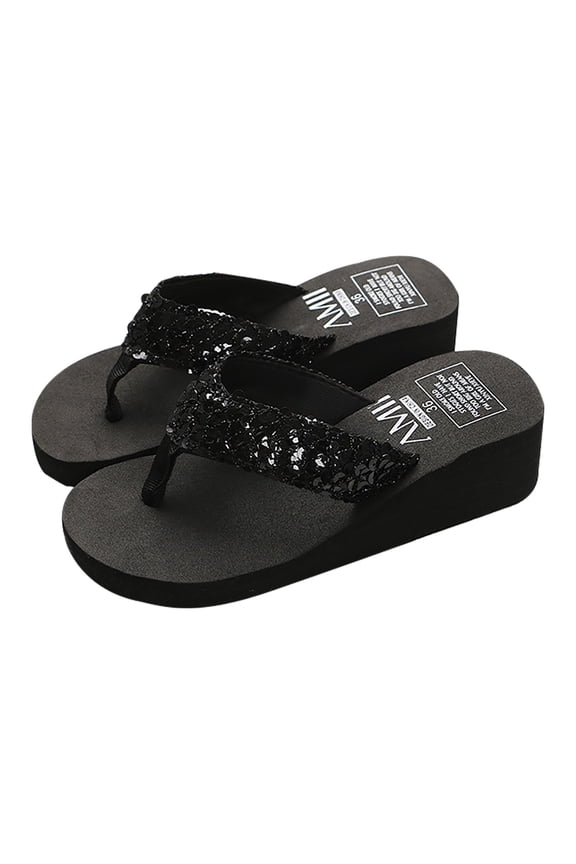 Summer Sandals For Women Slide Sandals Flip-Flops Open ToeSandals Women Summer Sequin Flip-flops With Platform Beach Sandals