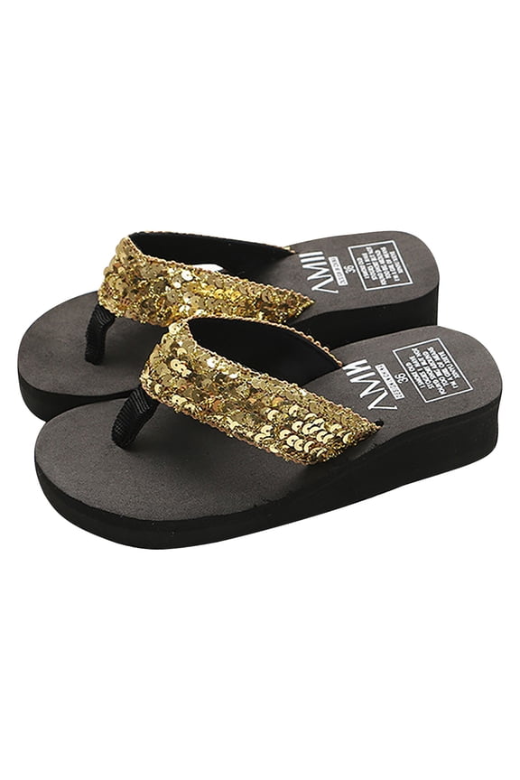 Summer Sandals For Women Slide Sandals Flip-Flops Open ToeSandals Women Summer Sequin Flip-flops With Platform Beach Sandals