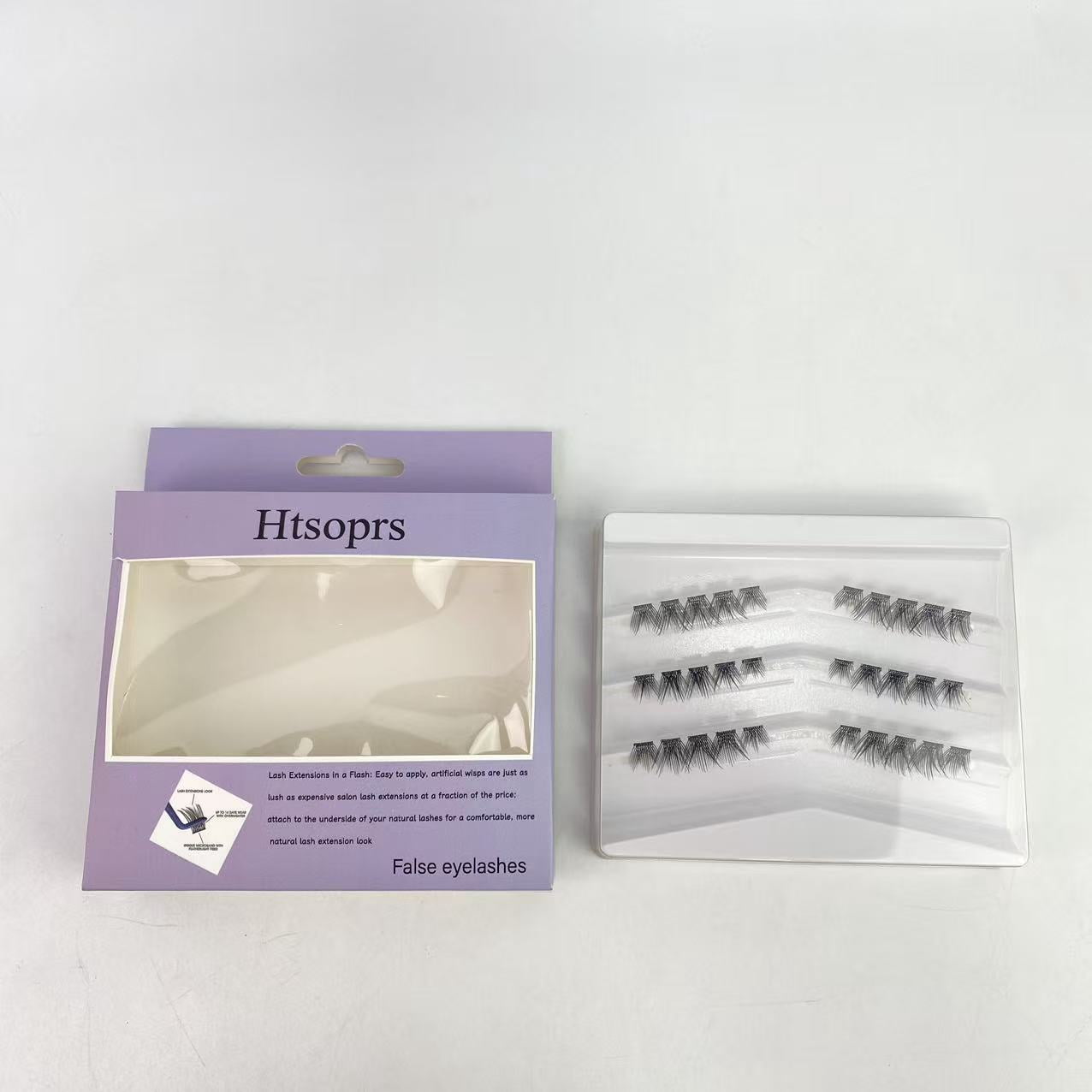 Htsoprs False eyelashes,Eyelash Extension Lengthening Wisps - Featherlight Synthetic Reusable Artificial Eyelashes Multipack of Mini Lash Clusters for that Authentic Eyelash Extension Look