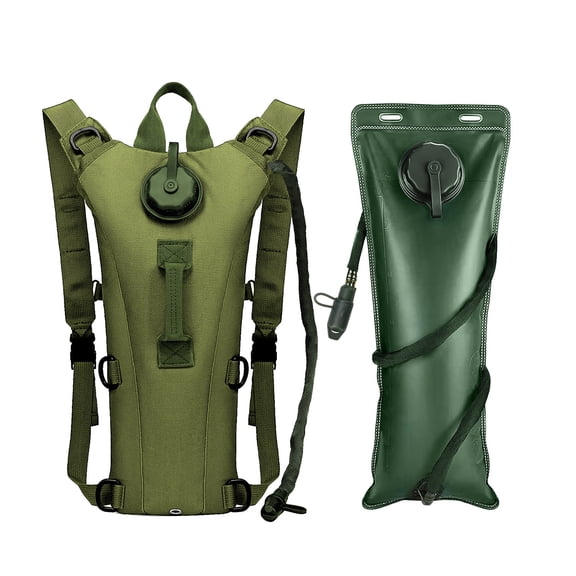 Htwon 3L Water Bag Backpack Pack Camping Water Tactical Reservoir System Bladder Hydration, Green