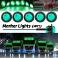 thumbnail image 1 of Htwon 5/10/20/50X LED Marker Lights 3/4" Truck Trailer Side Lamp Round Amber Red Lamps, 1 of 20
