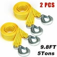 thumbnail image 1 of Htwon 5Tons Tow Strap with 2 Hooks Vehicle Heavy Duty Recovery Rope For Emergency Car, 1 of 9