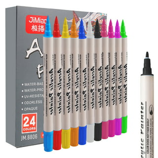 HTVRONT Acrylic Paint Pens - 24 Color Dual Tip Acrylic Paint
